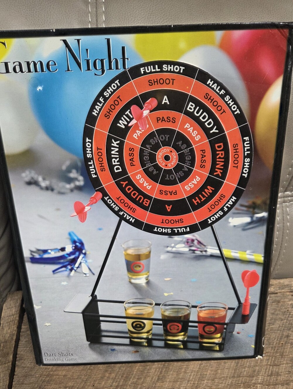 Game Night Dart Shots Drinking Game - New In Box Magnetic Board Party Set ~ B1P
